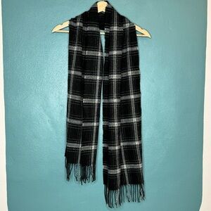 Cashmink V. FRAAS - Germany Vintage Acrylic Scarf plaid W/ Fringe
